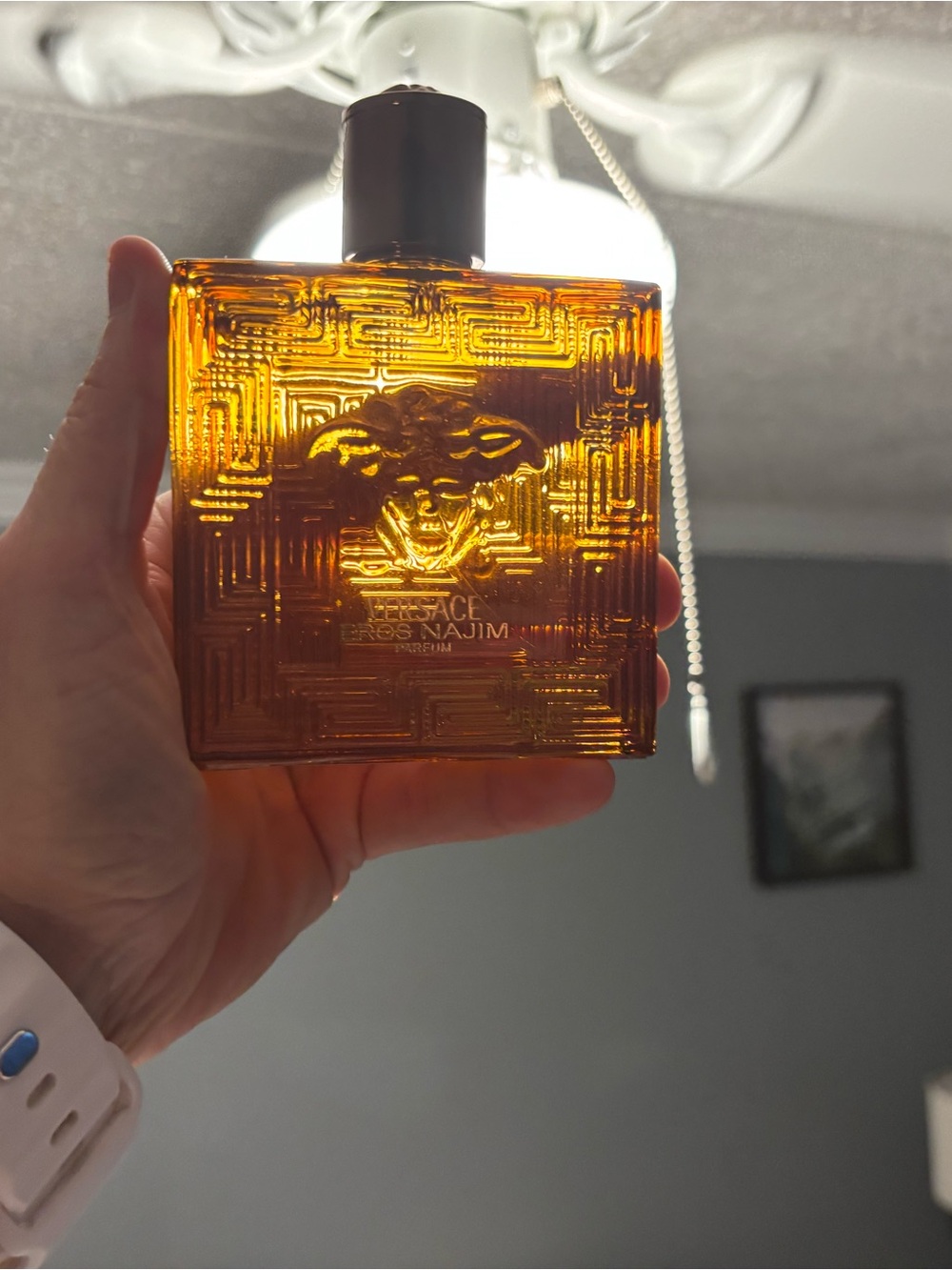 Versace Eros Najem Parfum Bottle in Amber and Gold full - Picture 2 of 4